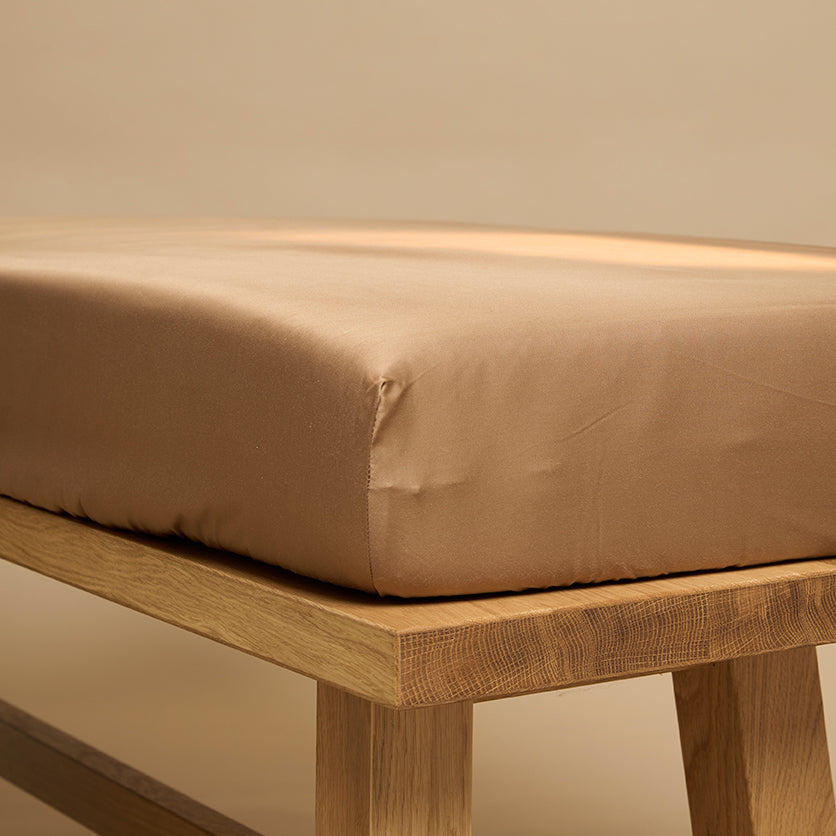 Hoeslaken om matras in de kleur hazel bruin van eco bamboe