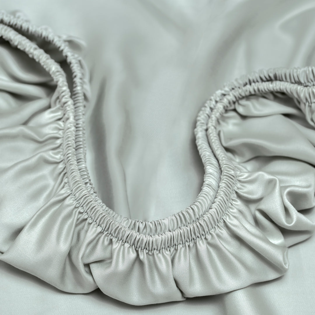 Kids - TENCEL™ Hoeslaken Sateen Grijs Groen