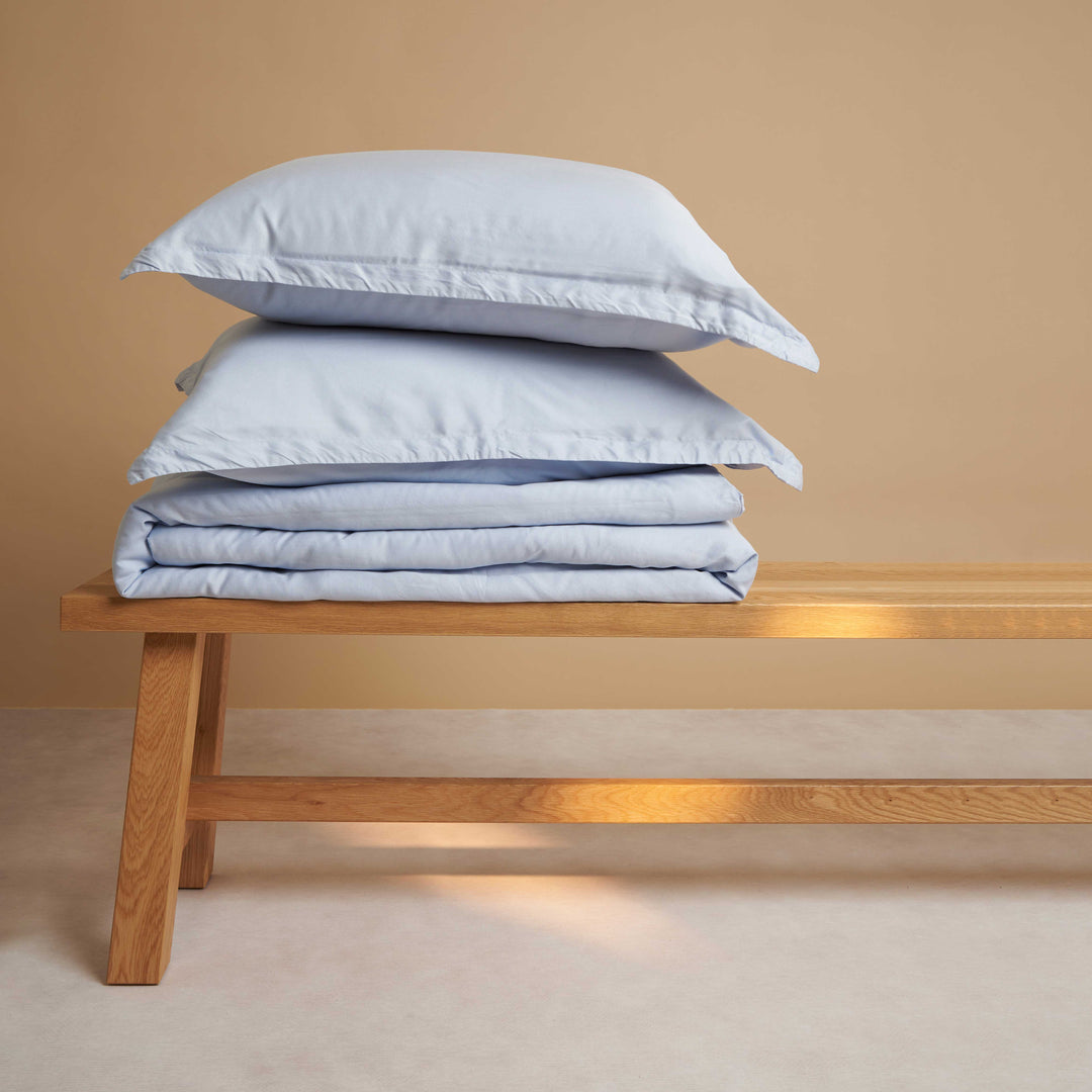 Productfoto van Tencel dekbedovertrek en kussenslopen in de kleur lichtblauw