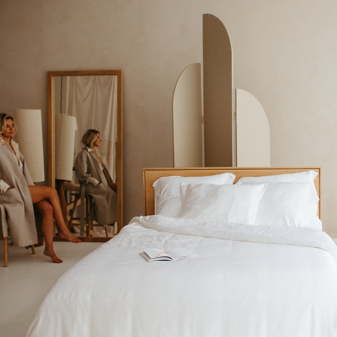 Een mooie slaapkamer met Bamboe beddengoed in de kleur wit
