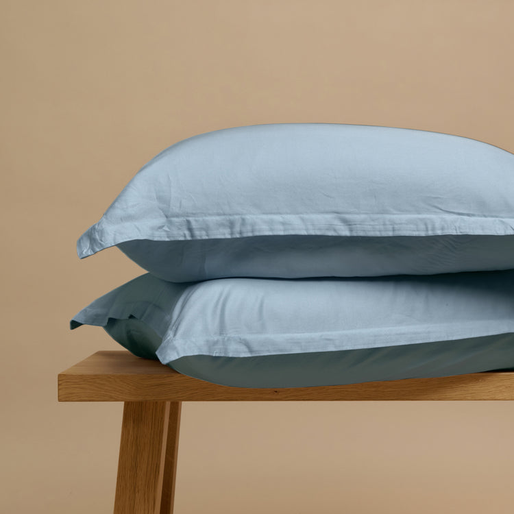Twee TENCEL™ Sateen kussenslopen in Jeans Blue