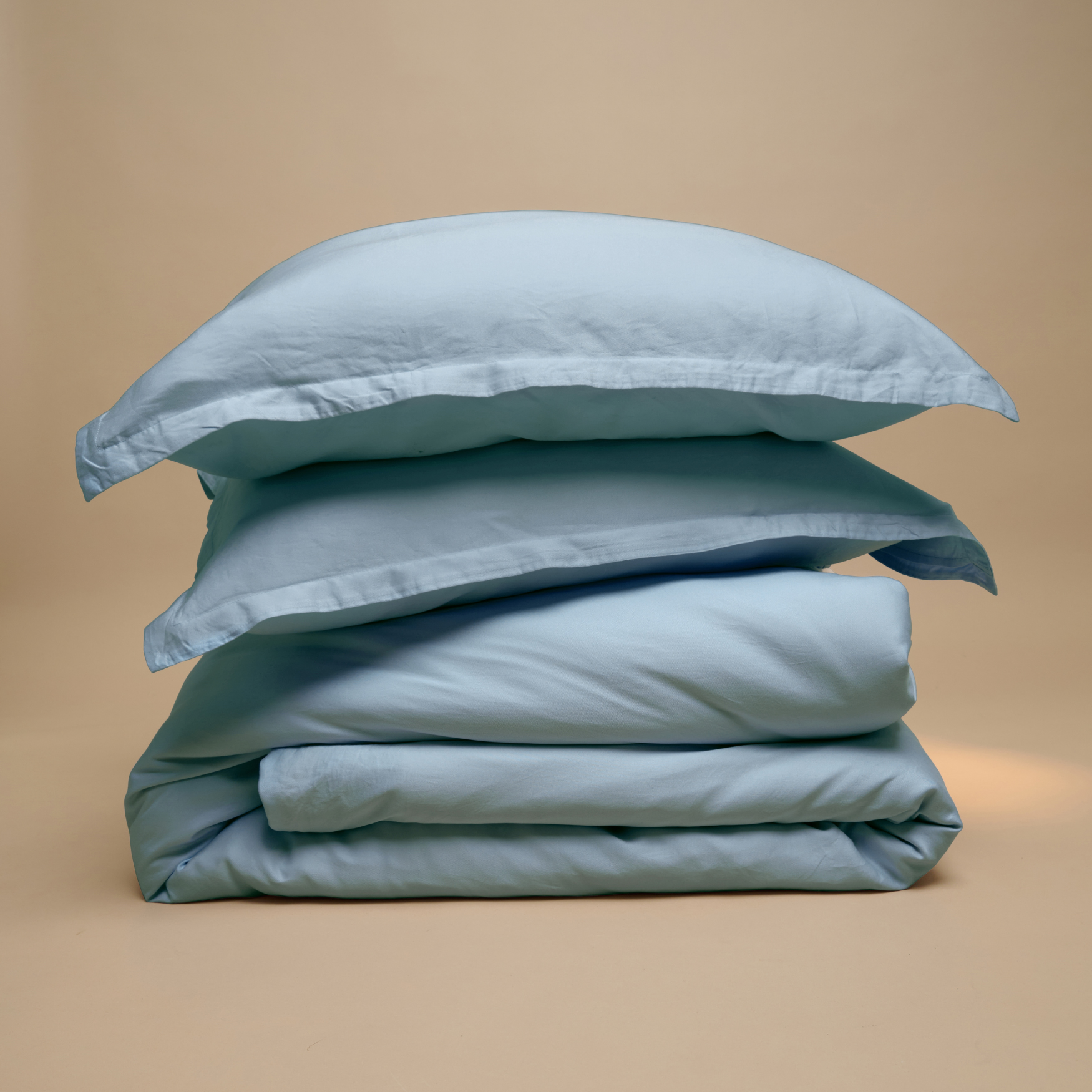 Tweepersoons TENCEL™ Sateen dekbedovertrek in Jeans Blue met bijpassende kussenslopen