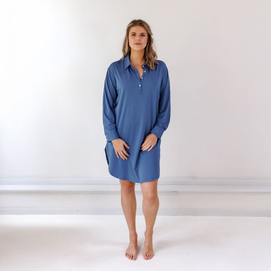 TENCEL™ Nachthemd Dames Donker Blauw