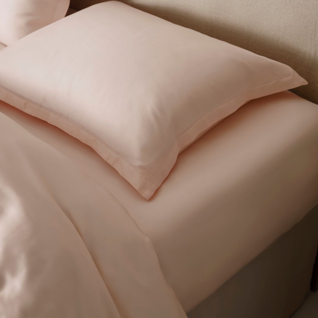 TENCEL Sateen Perzik Wit hoeslaken om matras. 