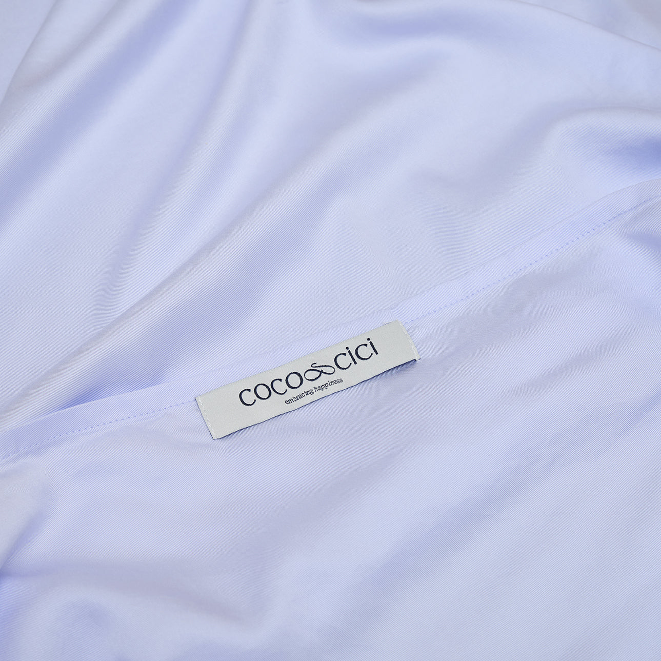Sluiting van TENCEL™ Twill kussensloop in Lavendel Blauw 
