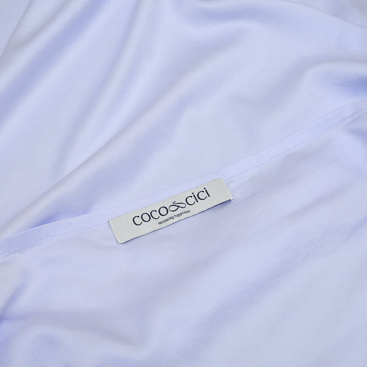 Sluiting van TENCEL™ Twill kussensloop in Lavendel Blauw 
