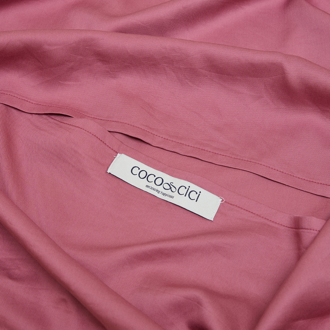 Sluiting van TENCEL™ Twill kussensloop in Dusty Rose 
