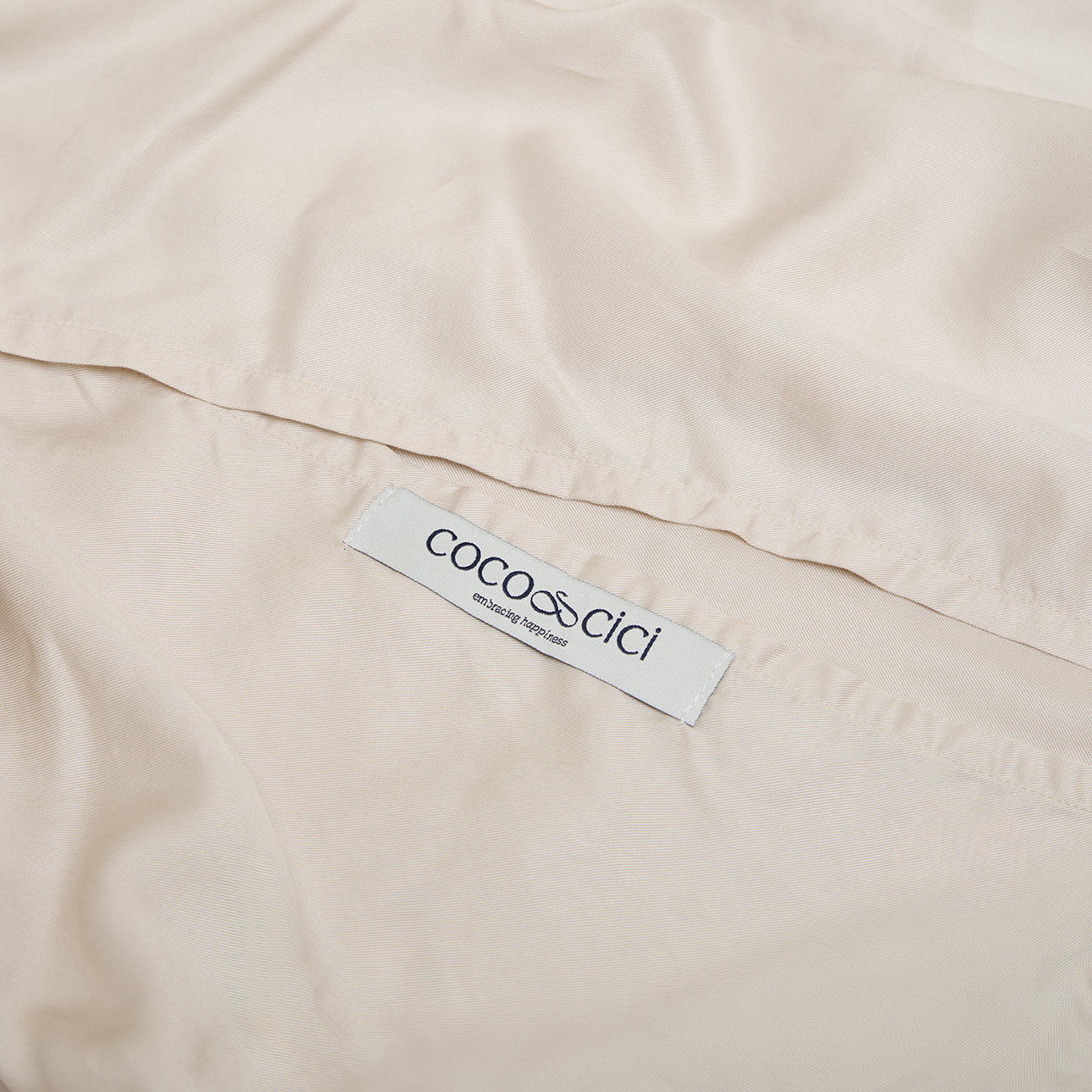 Sluiting beige kussensloop Tencel Twill
