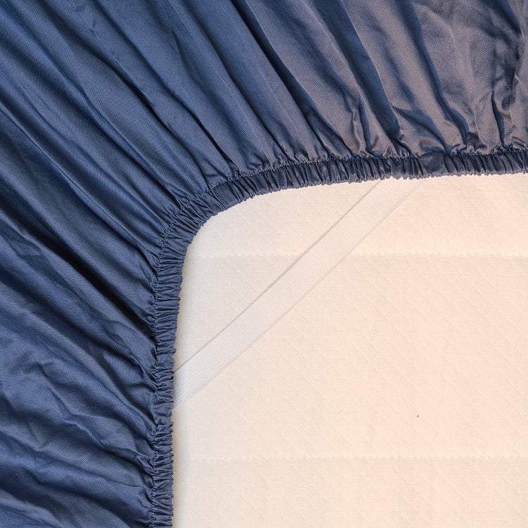 Onderkant hoeslaken TENCEL™ Twill om matras in kleur Donker Blauw