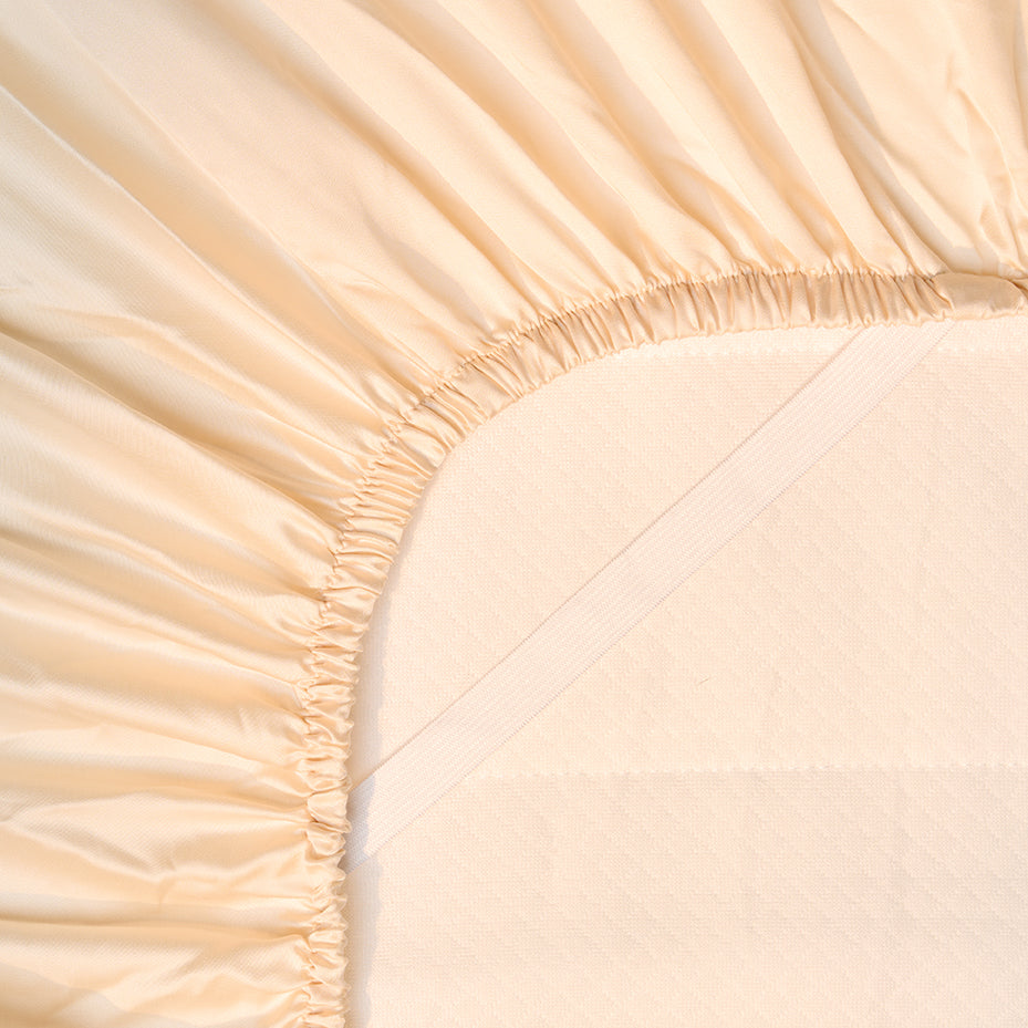 Onderkant hoeslaken TENCEL™ Sateen om matras in kleur Wit Zand 
