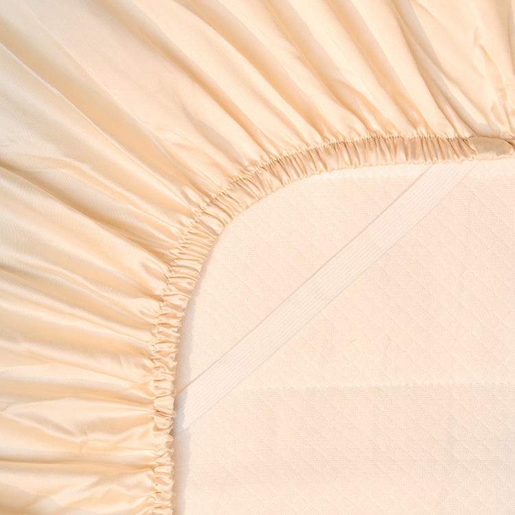 Onderkant hoeslaken TENCEL™ Sateen om matras in kleur Wit Zand 
