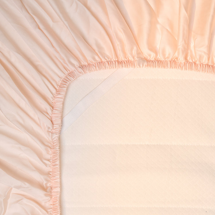 Onderkant hoeslaken TENCEL™ Sateen om matras in kleur Perzik Wit