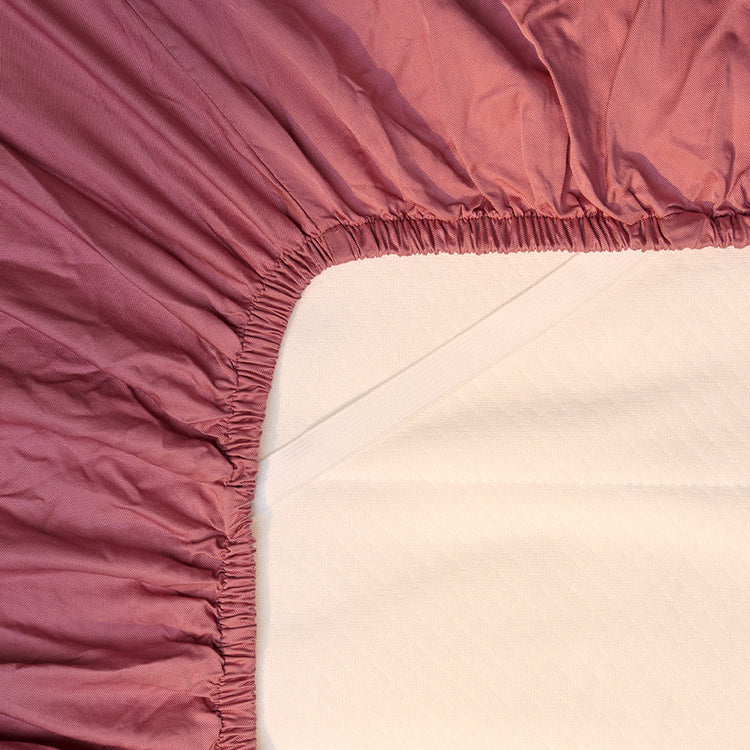 Onderkant hoeslaken TENCEL™ Twill om matras in kleur Dusty Rose 
