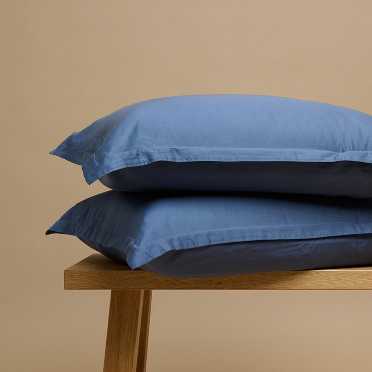 Twee TENCEL™ Twill kussenslopen in Donker Blauw