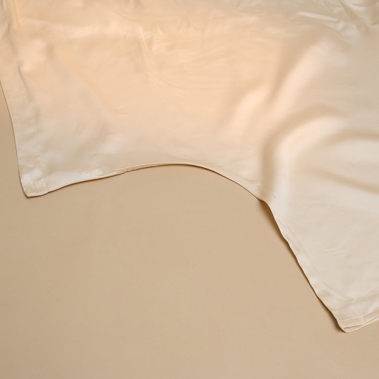 Instopstrook van TENCEL™ Twill dekbedovertrek in Wit Zand