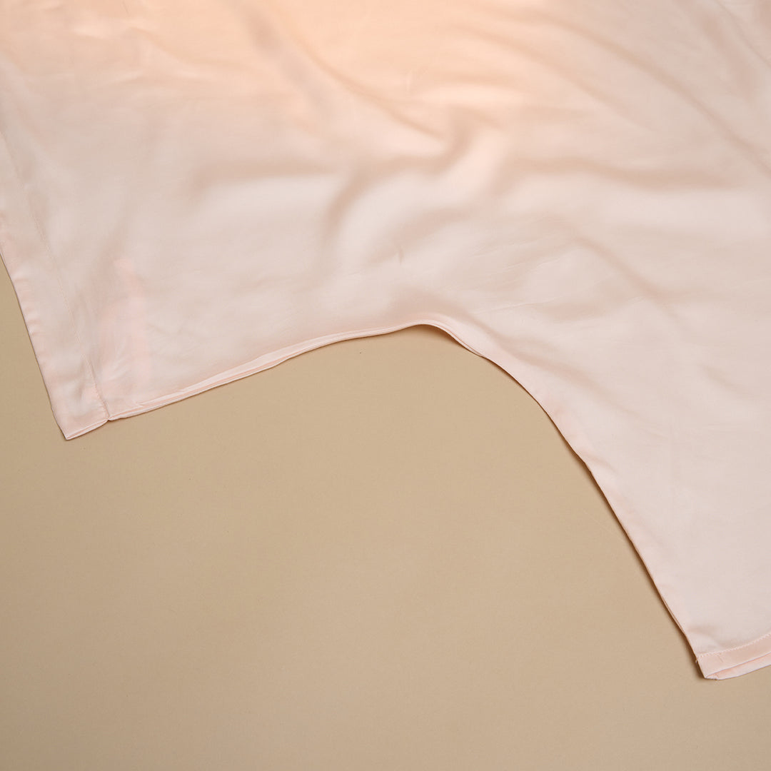 Instopstrook van TENCEL™ Sateen kussensloop in Perzik Wit 