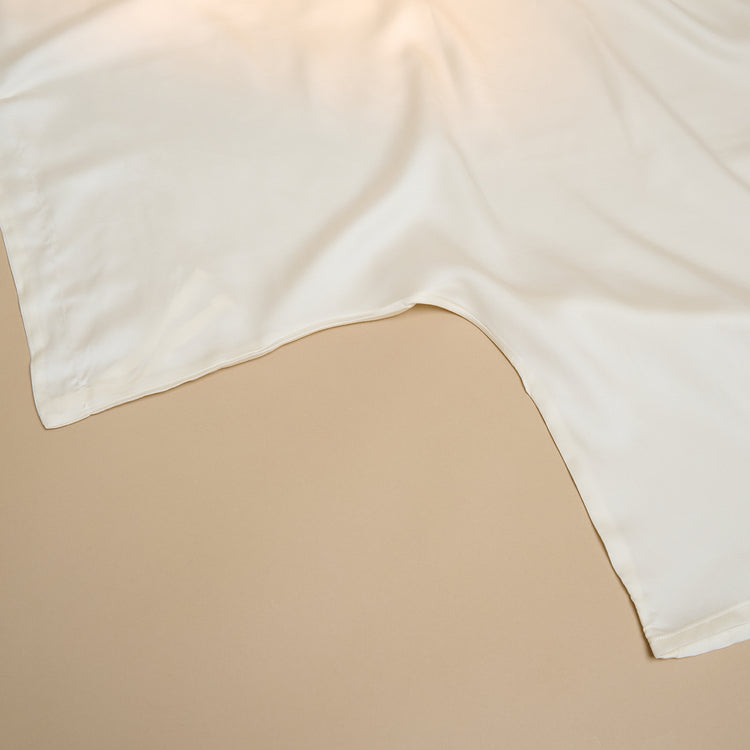 Instopstrook van TENCEL™ Sateen in Perzik Wit 