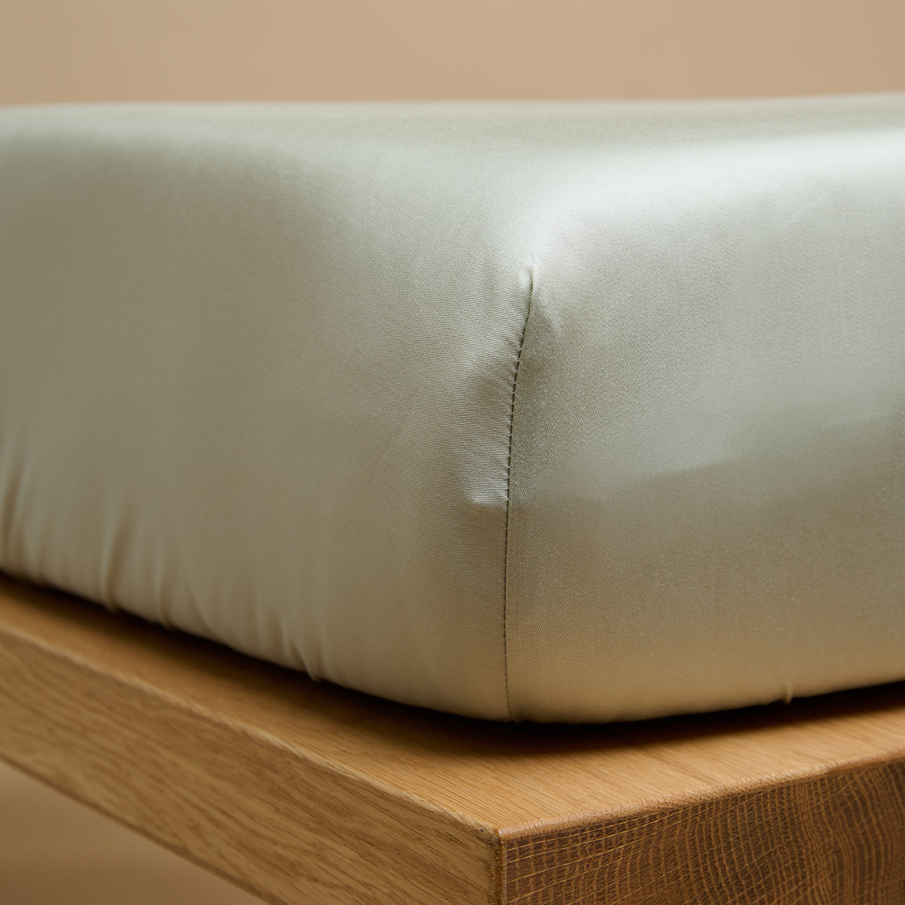 100% TENCEL Grijs Groen hoeslaken om hoek van matras 