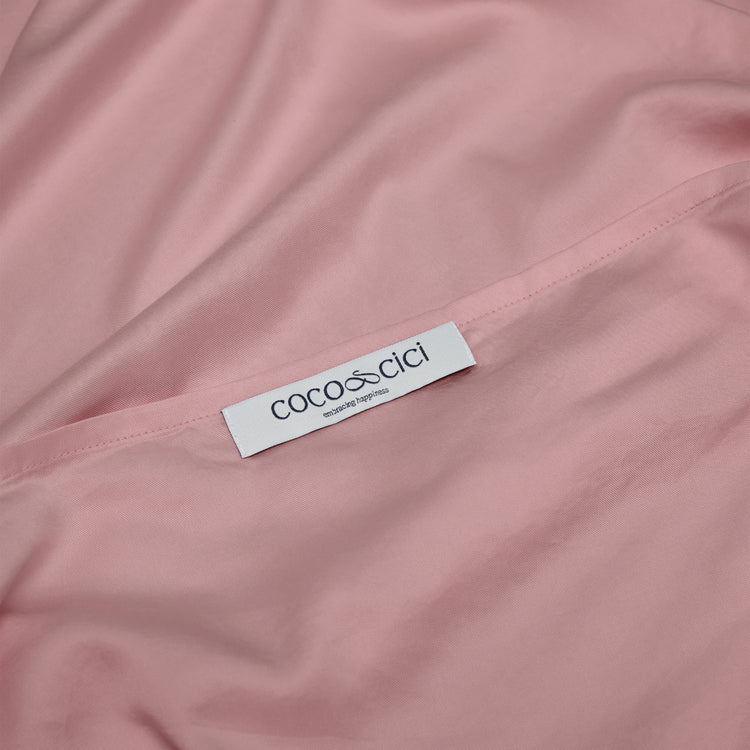 Sluiting van TENCEL™ Sateen kussensloop in Mauve