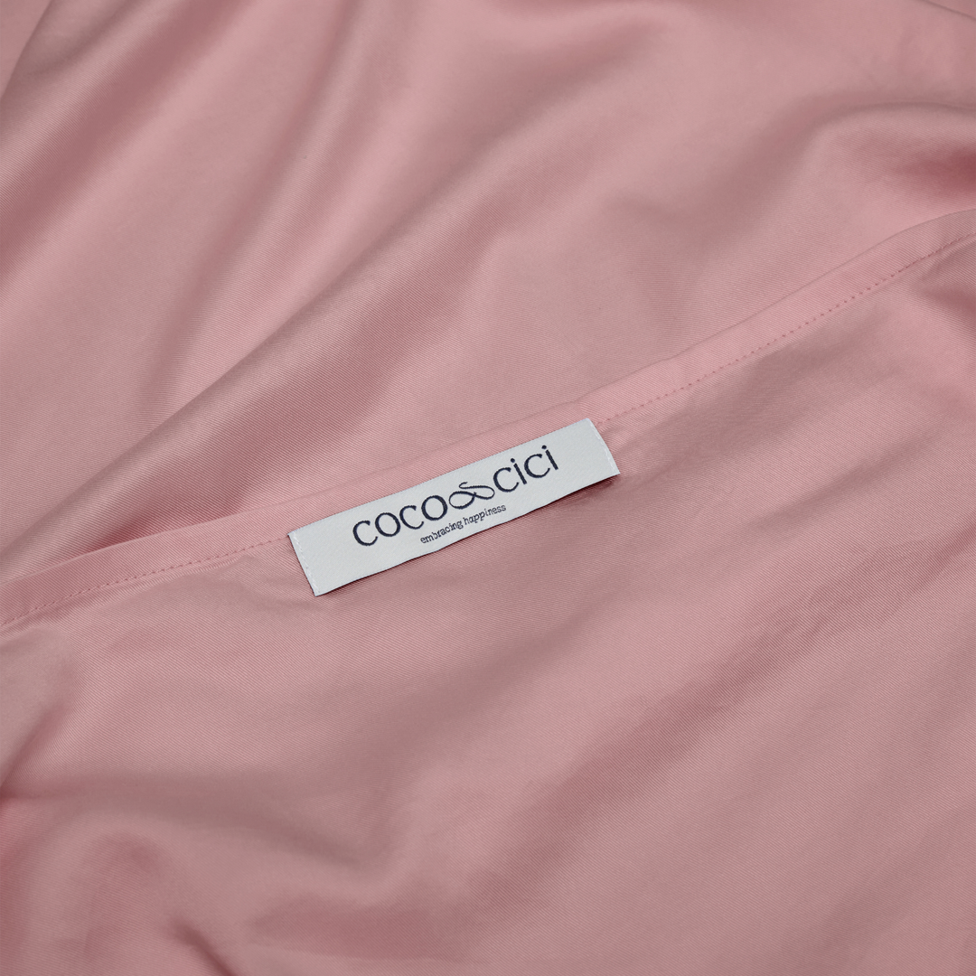 Sluiting van TENCEL™ Sateen kussensloop in Mauve