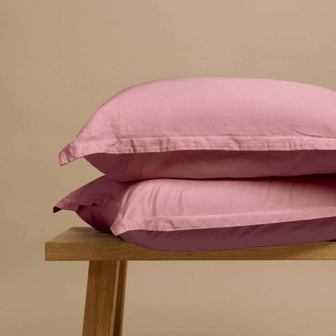 Twee TENCEL™ Sateen kussenslopen in Mauve