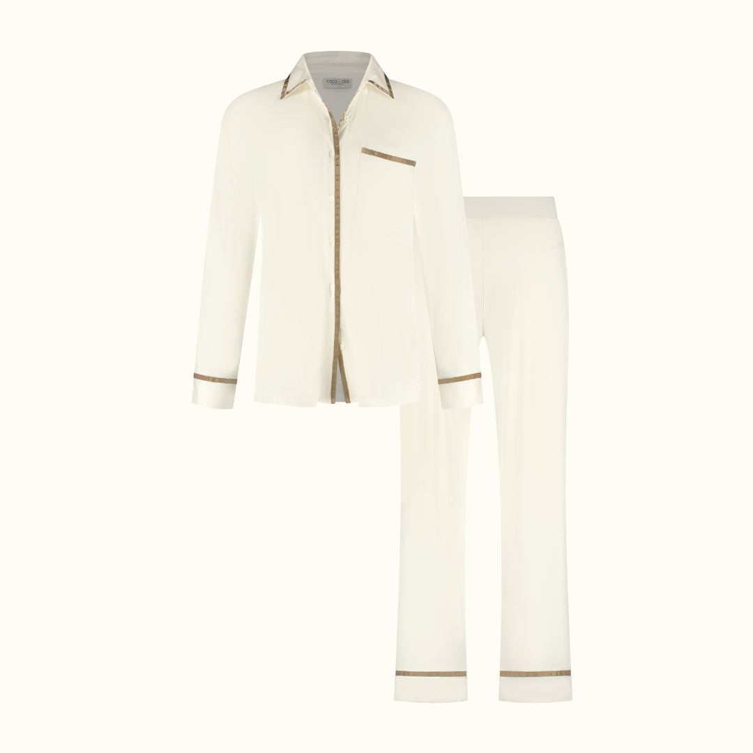 TENCEL™ Pyjama Set Lang Dames Off White
