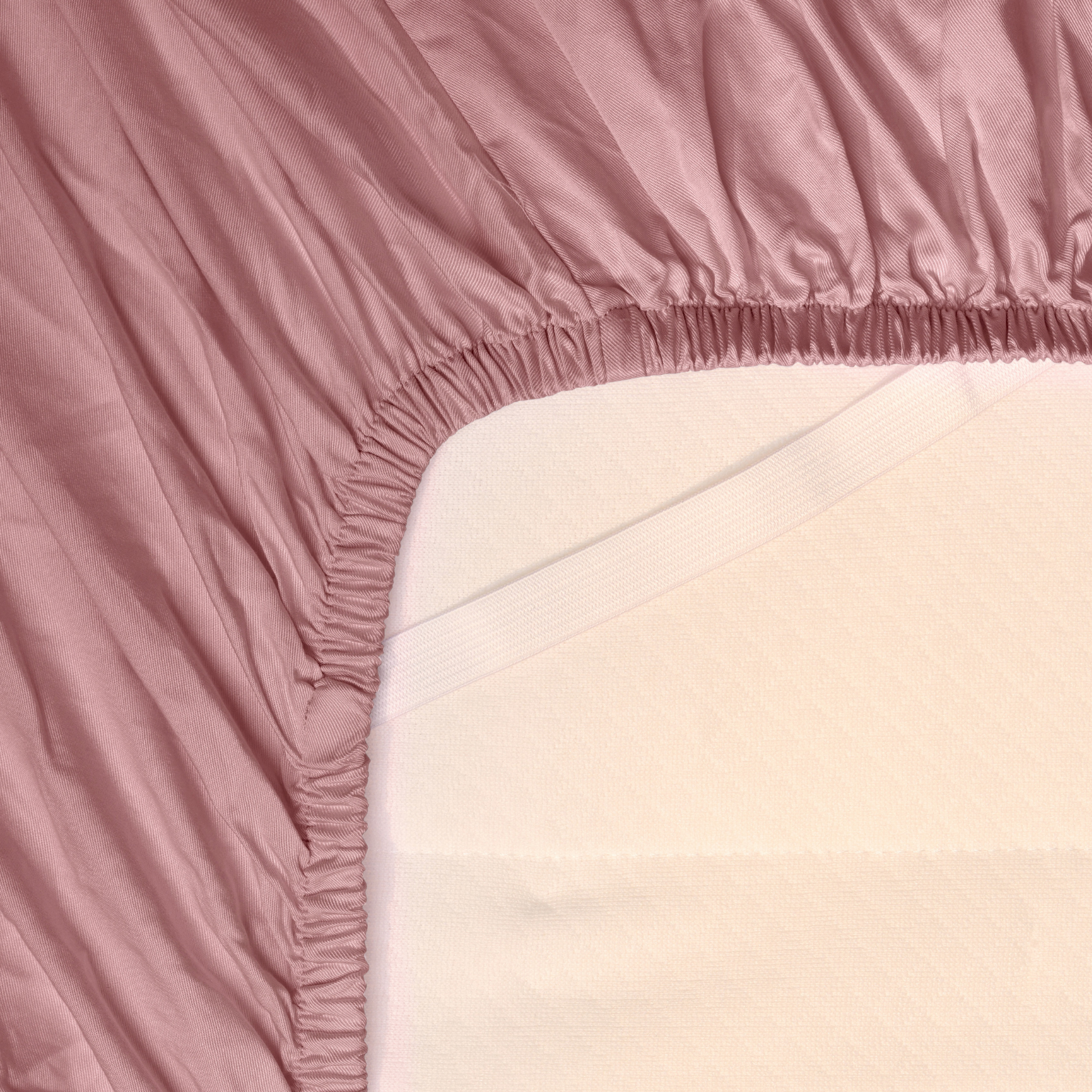 Onderkant hoeslaken TENCEL™ Sateen om matras in kleur Mauve
