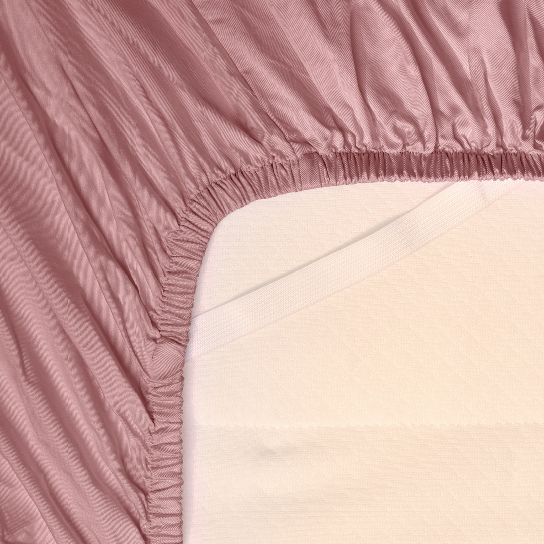 Onderkant hoeslaken TENCEL™ Sateen om matras in kleur Mauve
