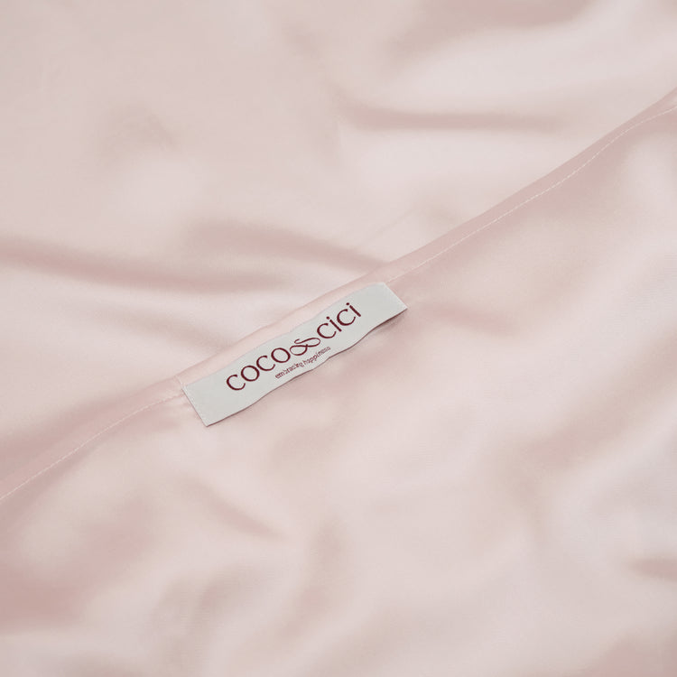 Sluiting van TENCEL™ Sateen kussensloop in Lichtroze