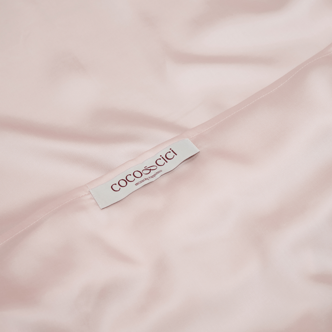 Sluiting van TENCEL™ Sateen kussensloop in Lichtroze