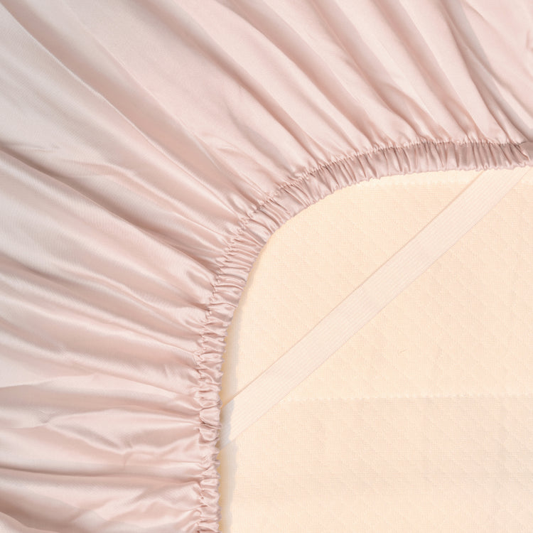 Onderkant hoeslaken TENCEL™ Sateen om matras in kleur Lichtroze
