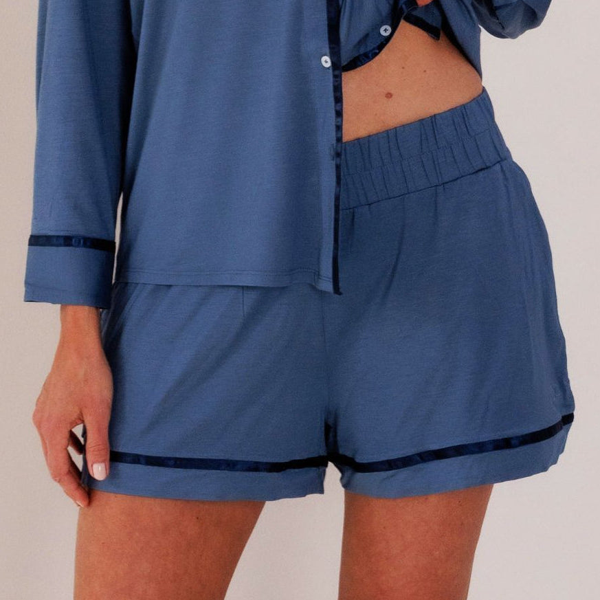 TENCEL™ Pyjama Short Dames Donker Blauw