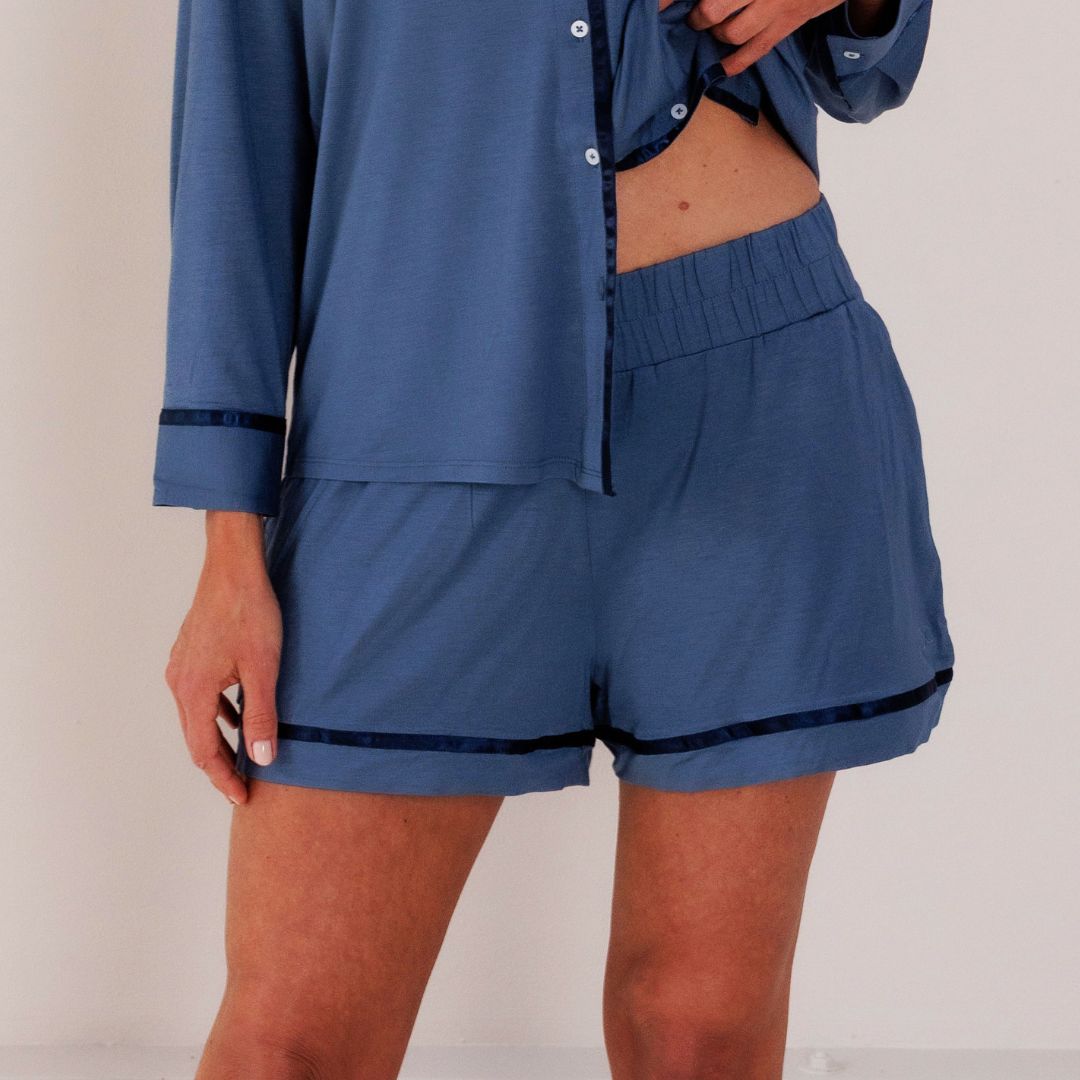 TENCEL™ Pyjama Short Dames Donker Blauw
