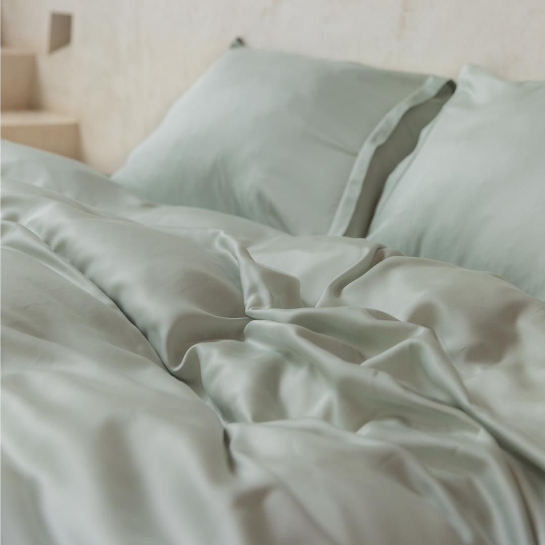 TENCEL™ - Sateen Dekbedovertrek Grijs Groen