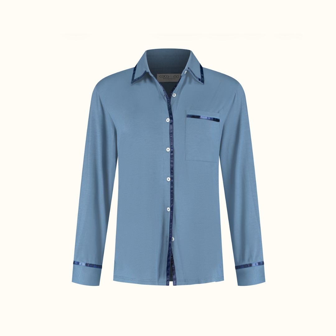 TENCEL™ Pyjama Set Lang/Kort Dames Donker Blauw