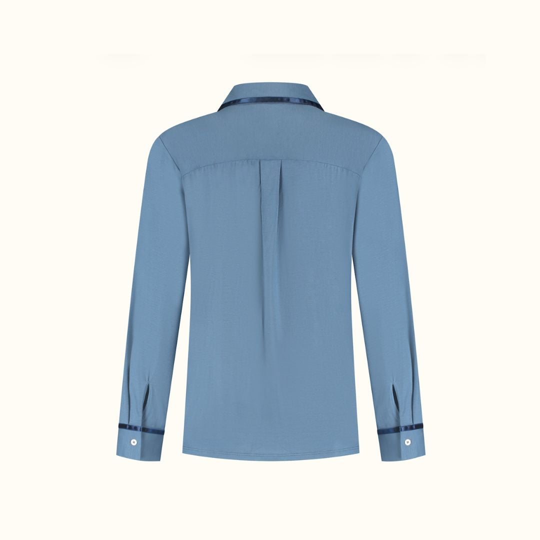 TENCEL™ Pyjama Shirt Dames Donker Blauw