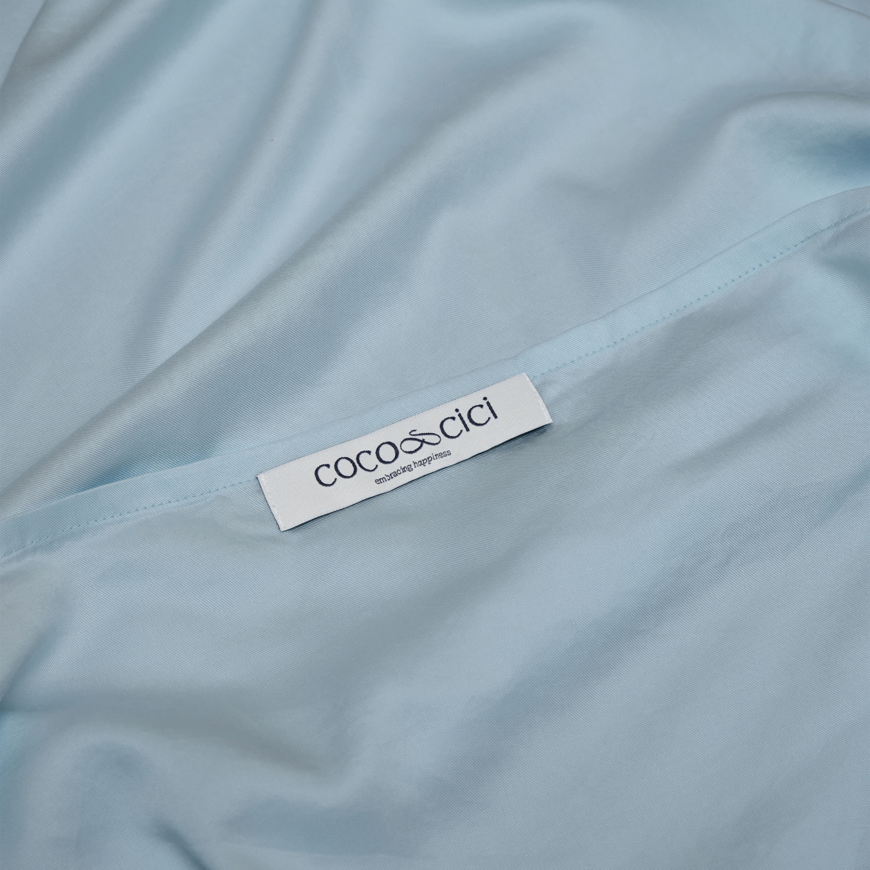 Sluiting van TENCEL™ Sateen kussensloop in Jeans Blue