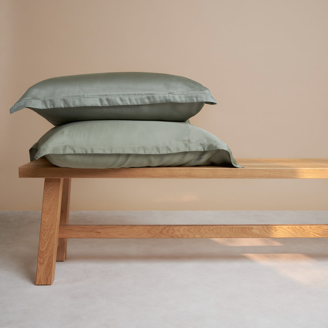 olijfgroen kussensloop 100% tencel