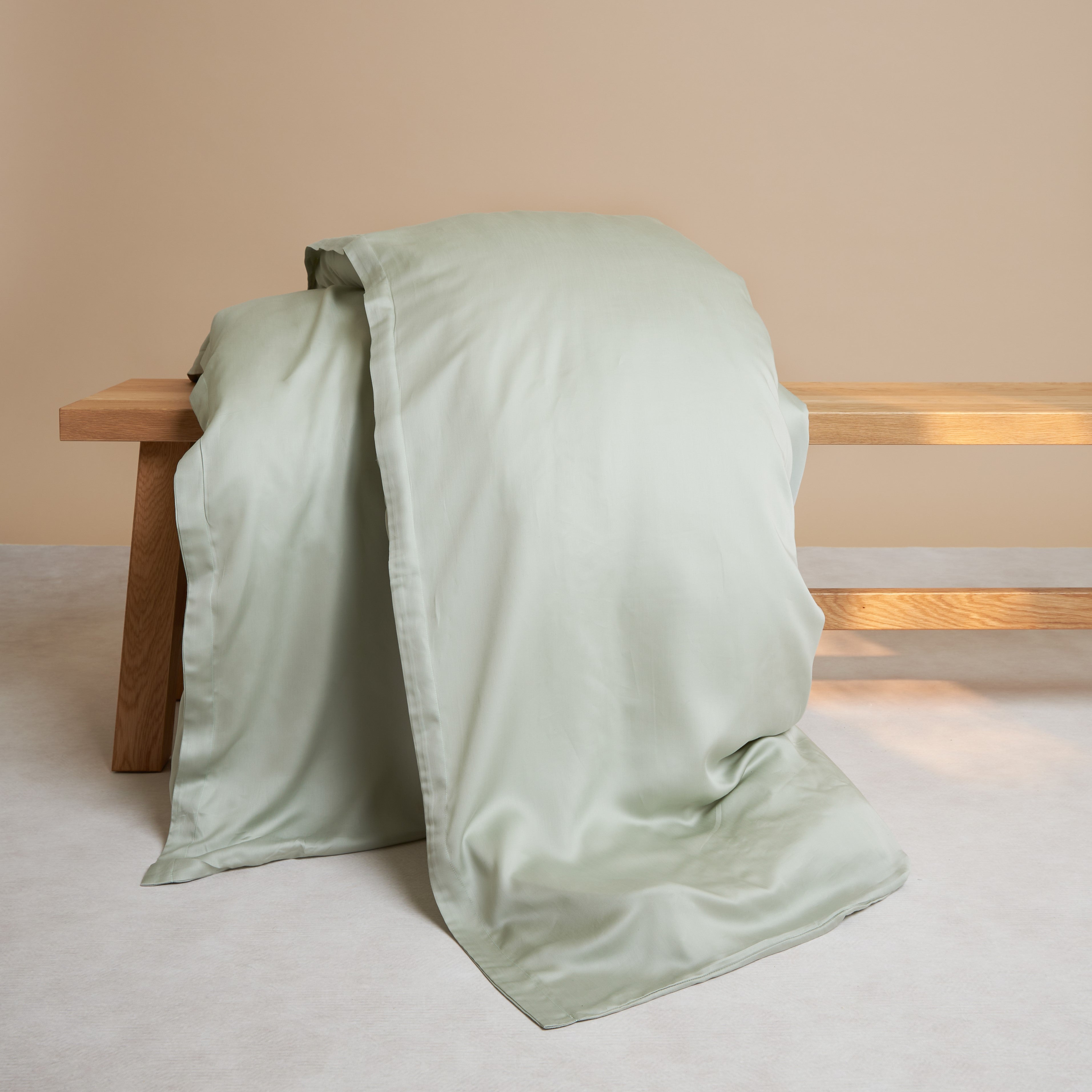 Kids - TENCEL™ Sateen Dekbedovertrek Grijs Groen