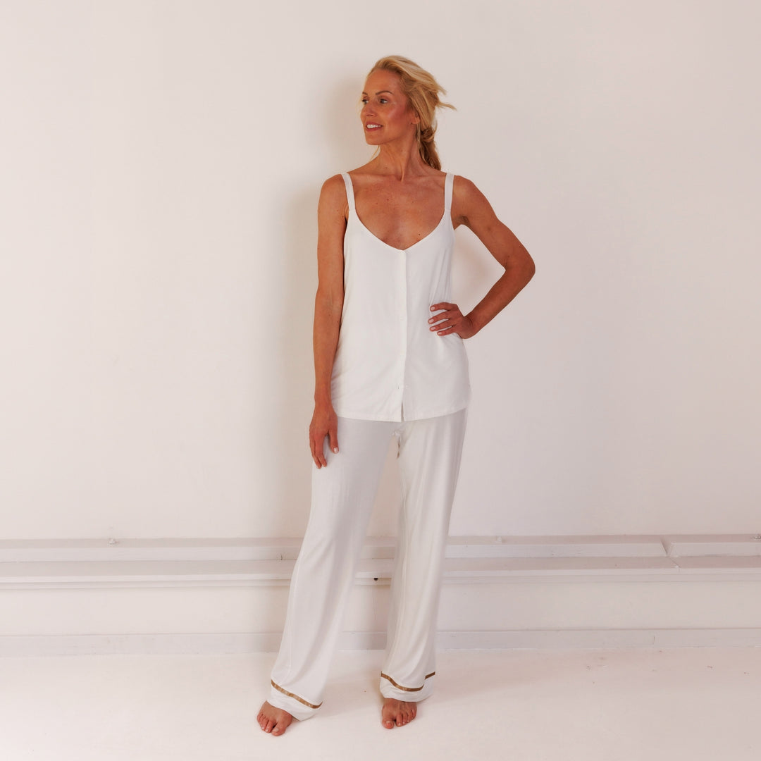 TENCEL™ Pyjama Set Top & Broek Dames Off White