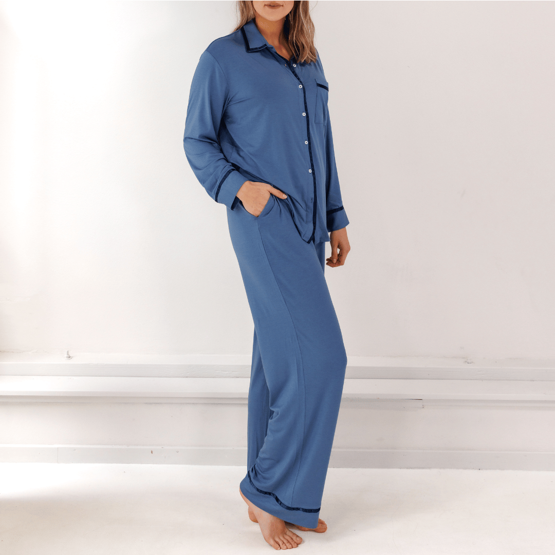 TENCEL™ Pyjama Set Dames Donker Blauw