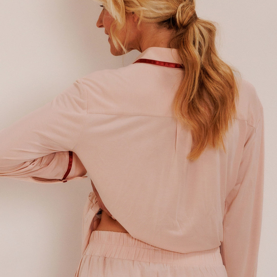 TENCEL™ Pyjama Shirt Dames Powder Peach