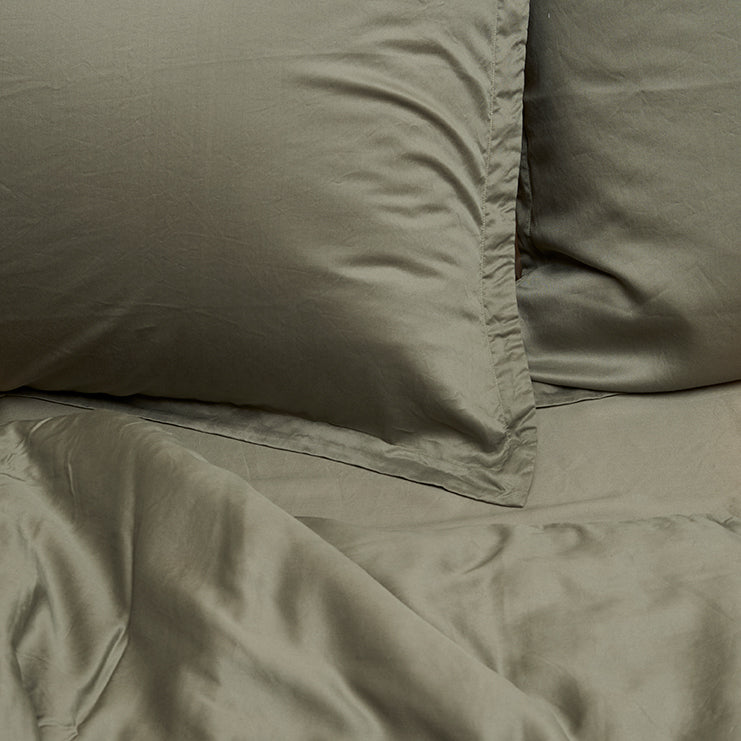 TENCEL™ Twill Dekbedovertrek Olijfgroen