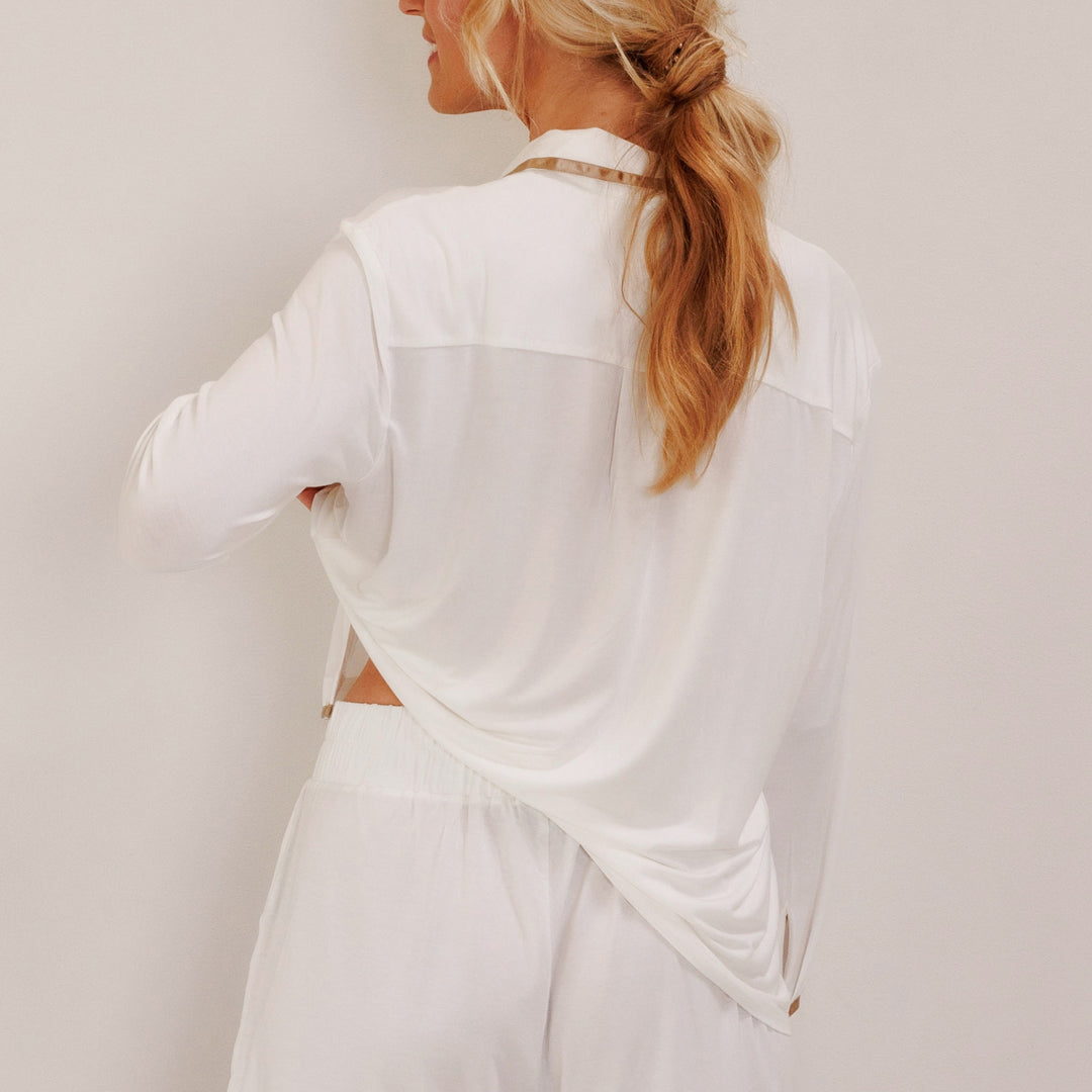 TENCEL™ Pyjama Shirt Dames Off White