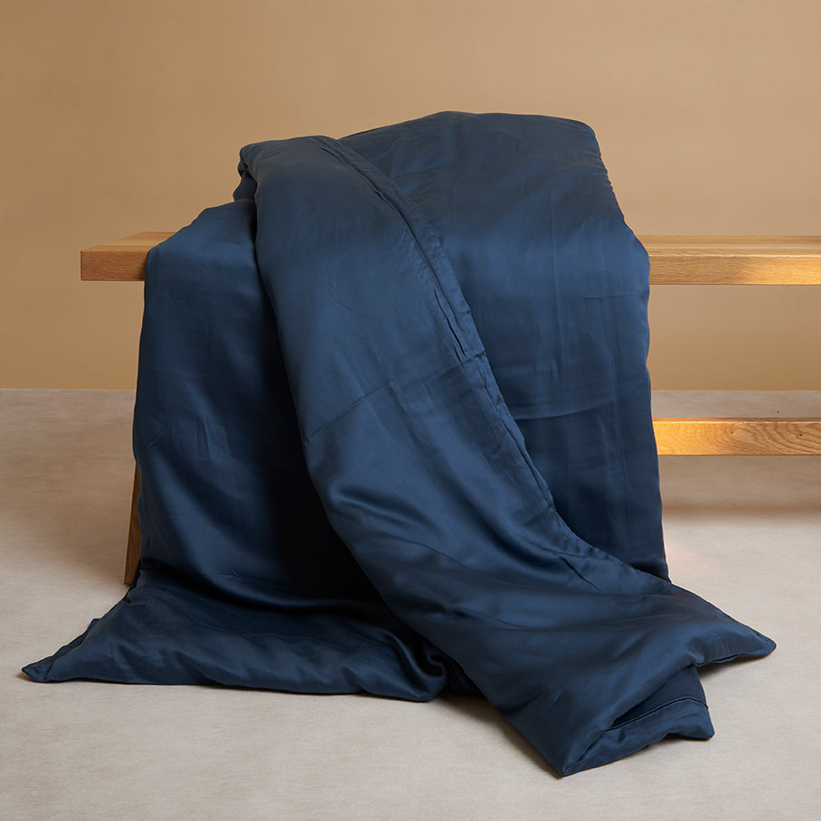 Kids - TENCEL™ Sateen Dekbedovertrek Donker Blauw