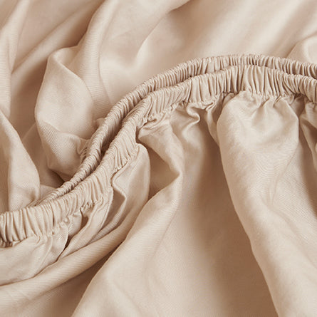 TENCEL Twill Beige hoeslaken elastieken
