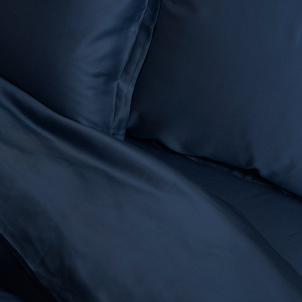 TENCEL™ - Sateen Dekbedovertrek Donker Blauw