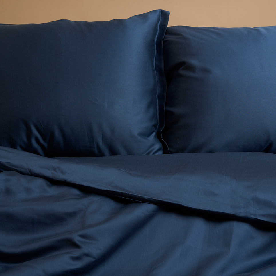 TENCEL™ - Sateen Dekbedovertrek Donker Blauw