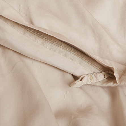 Rits sluiting van Tencel twill beddengoed  beige